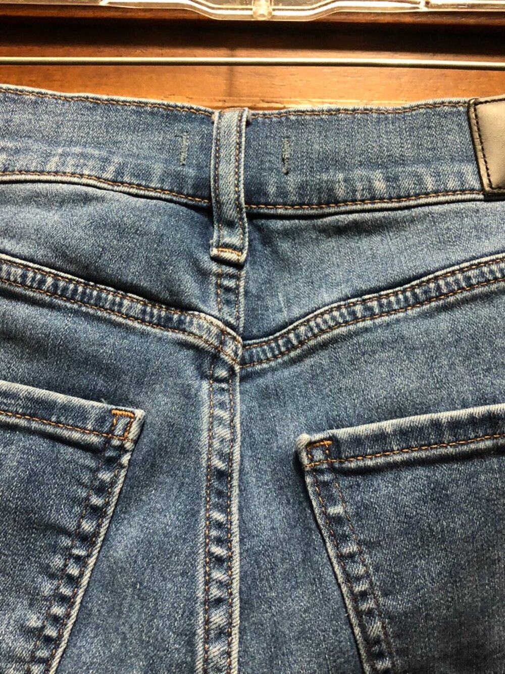 Express Mid Rise Skinny Jeans Exposed Button Fly Medium Wash 2R - Picture 6 of 8